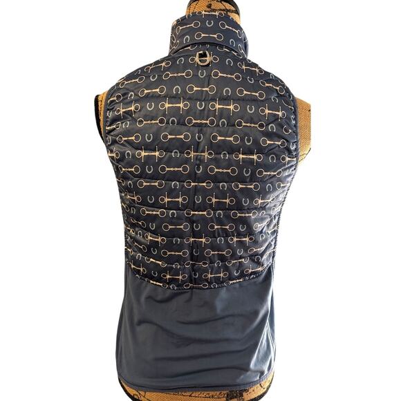 Ariat Tek Vest Ariatkek Quilted Riding Barn Vest Blue Snaffle Bit Pattern XS - Picture 3 of 12